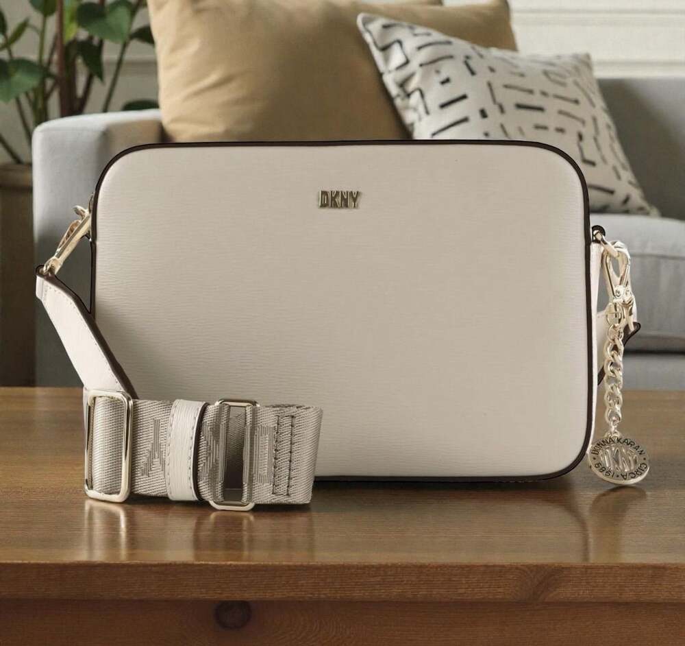DKNY Bryant Park Camera Crossbody Bag with Logo Webbing Strap